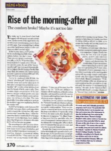 Chatelaine Magazine story on the morning-after pill
