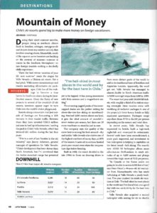 Latin Trade Magazine about skiing in Chile page 1