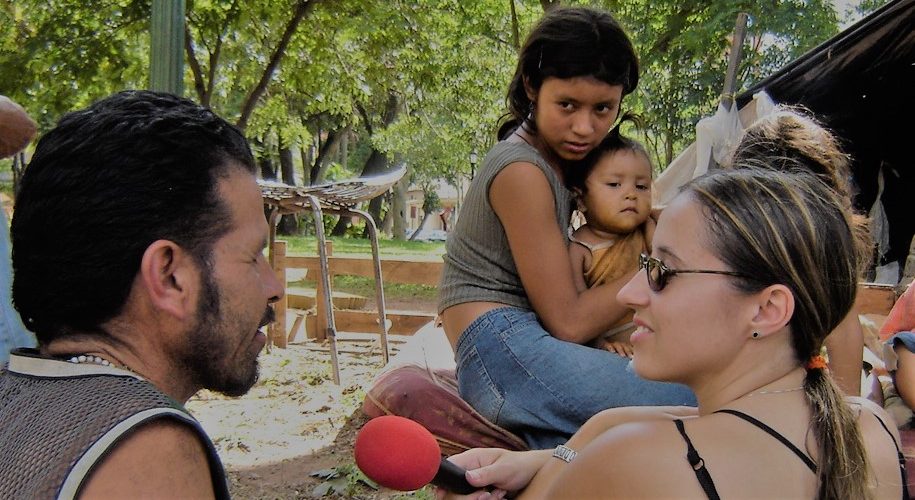 Jen Interviewing squatters in Paraguay